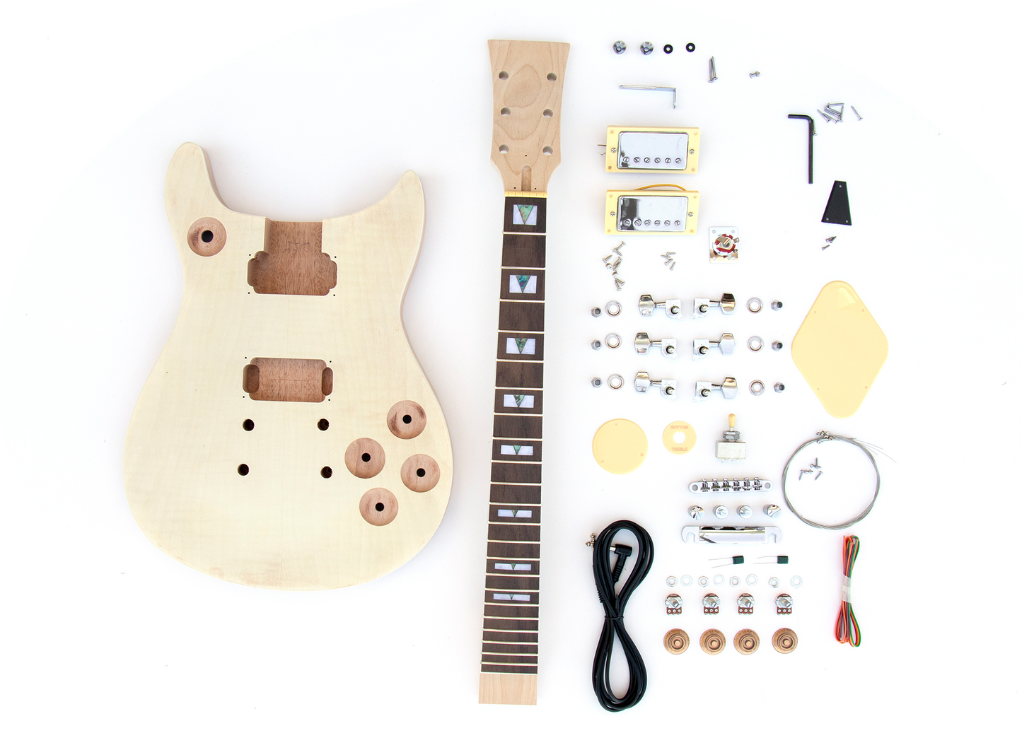 Double Cut Carved Top Build Your Own Guitar Kit