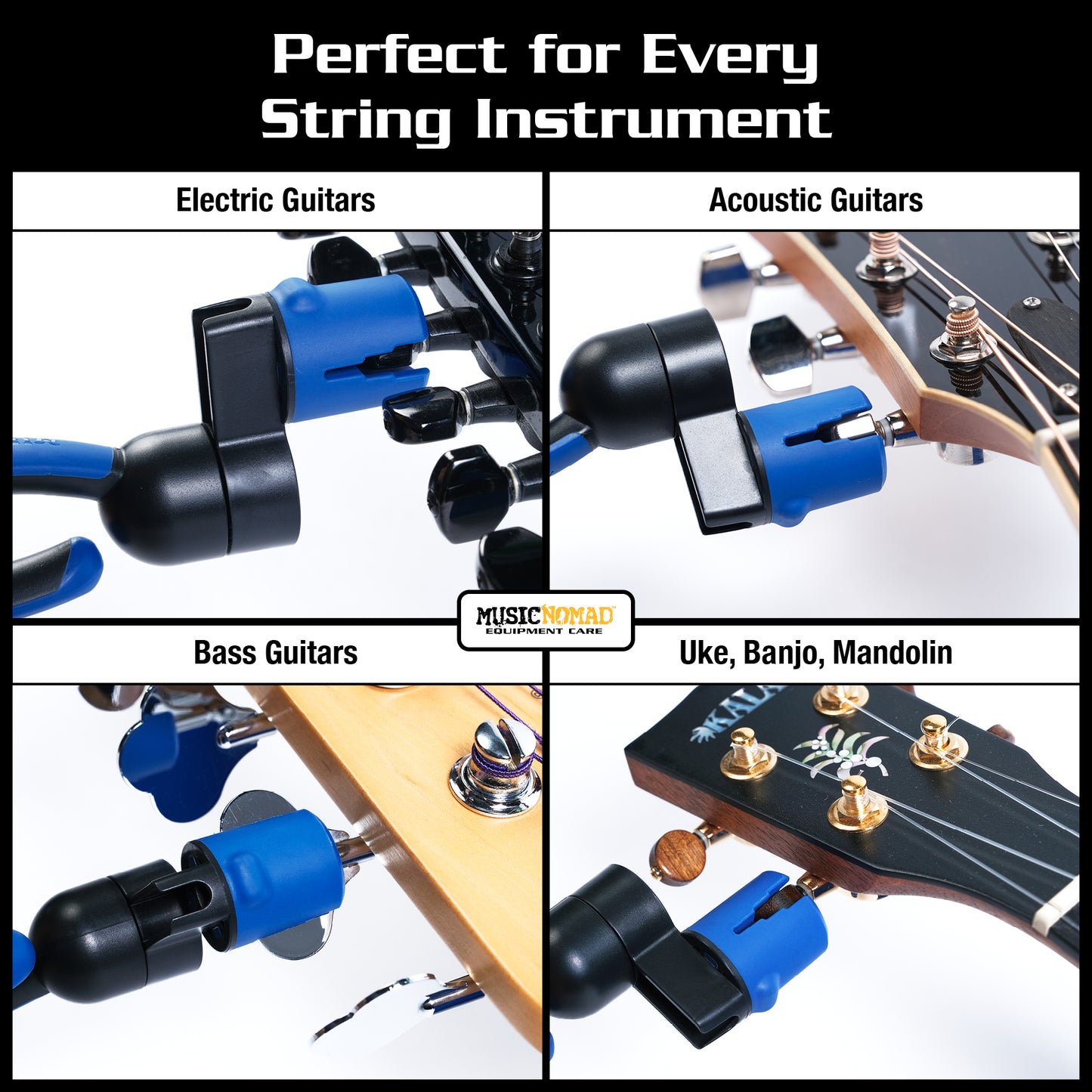 MusicNomad 6 pc. Guitar String Change Tool Kit with Winder, Cutter, Puller, Tune-It, Hex Wrench & Screwdriver (MN218)