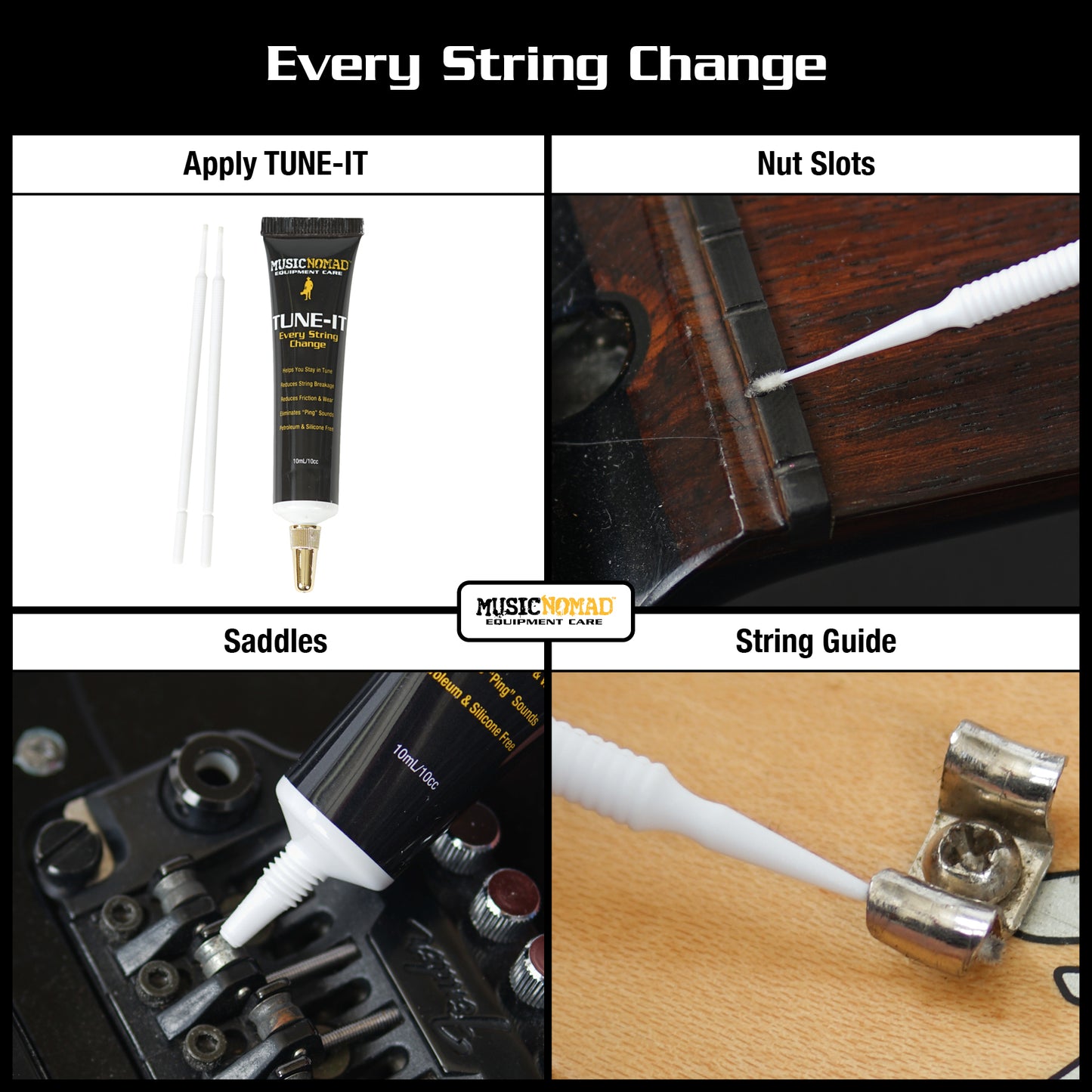 MusicNomad 6 pc. Guitar String Change Tool Kit with Winder, Cutter, Puller, Tune-It, Hex Wrench & Screwdriver (MN218)