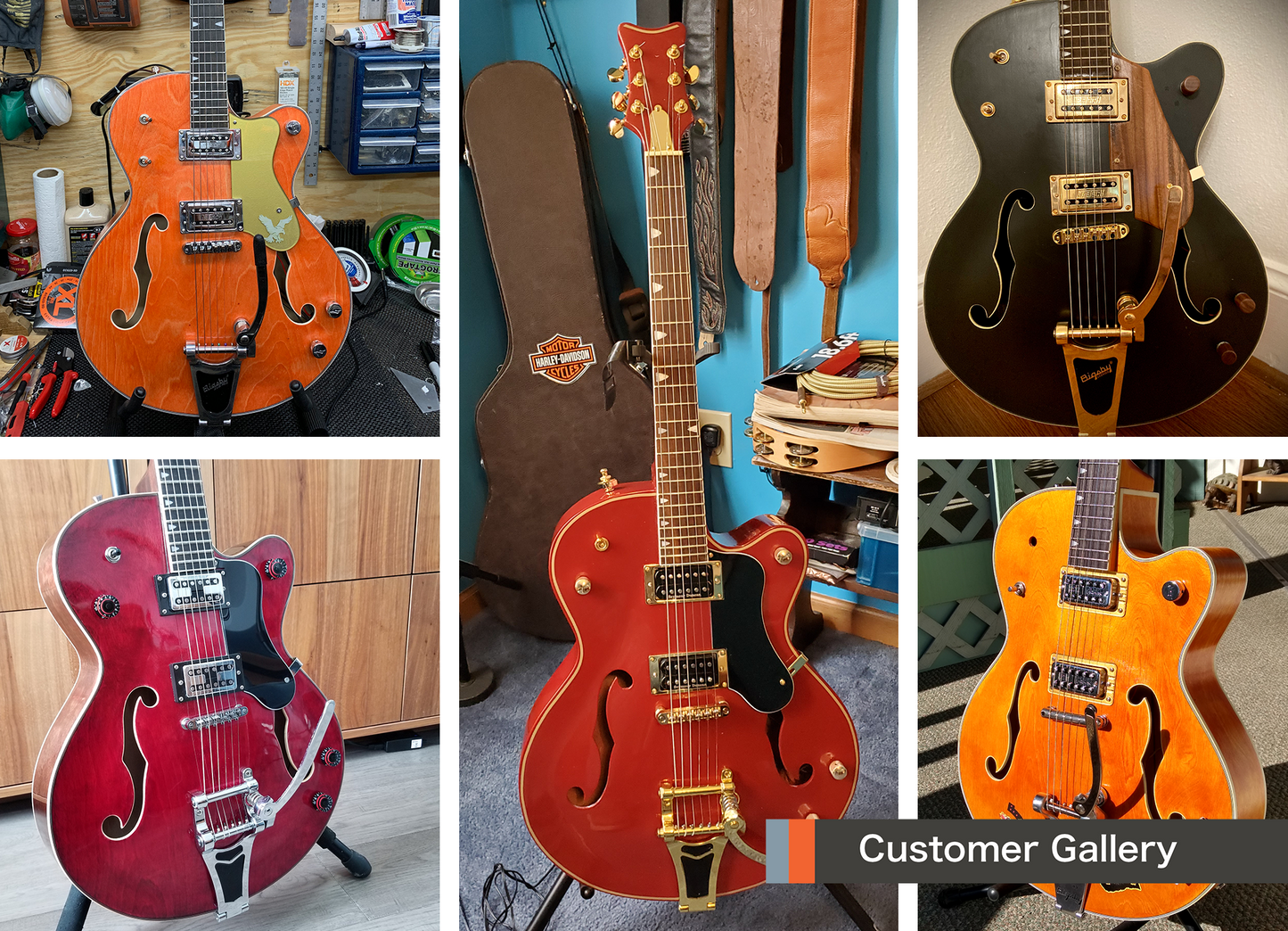 HB Hollow Body Style Left Hand Build Your Own Guitar Kit