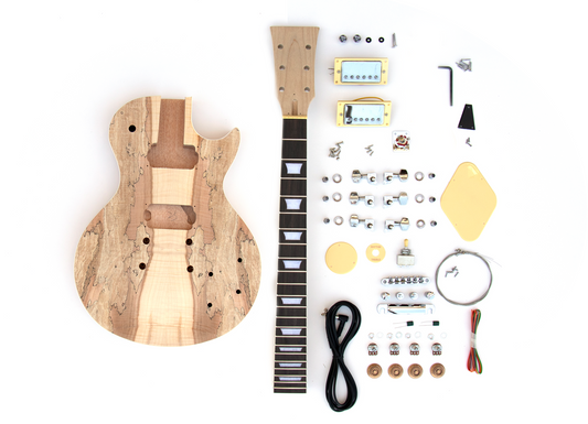 Singlecut Spalted Maple Set Neck Build Your Own Guitar Kit
