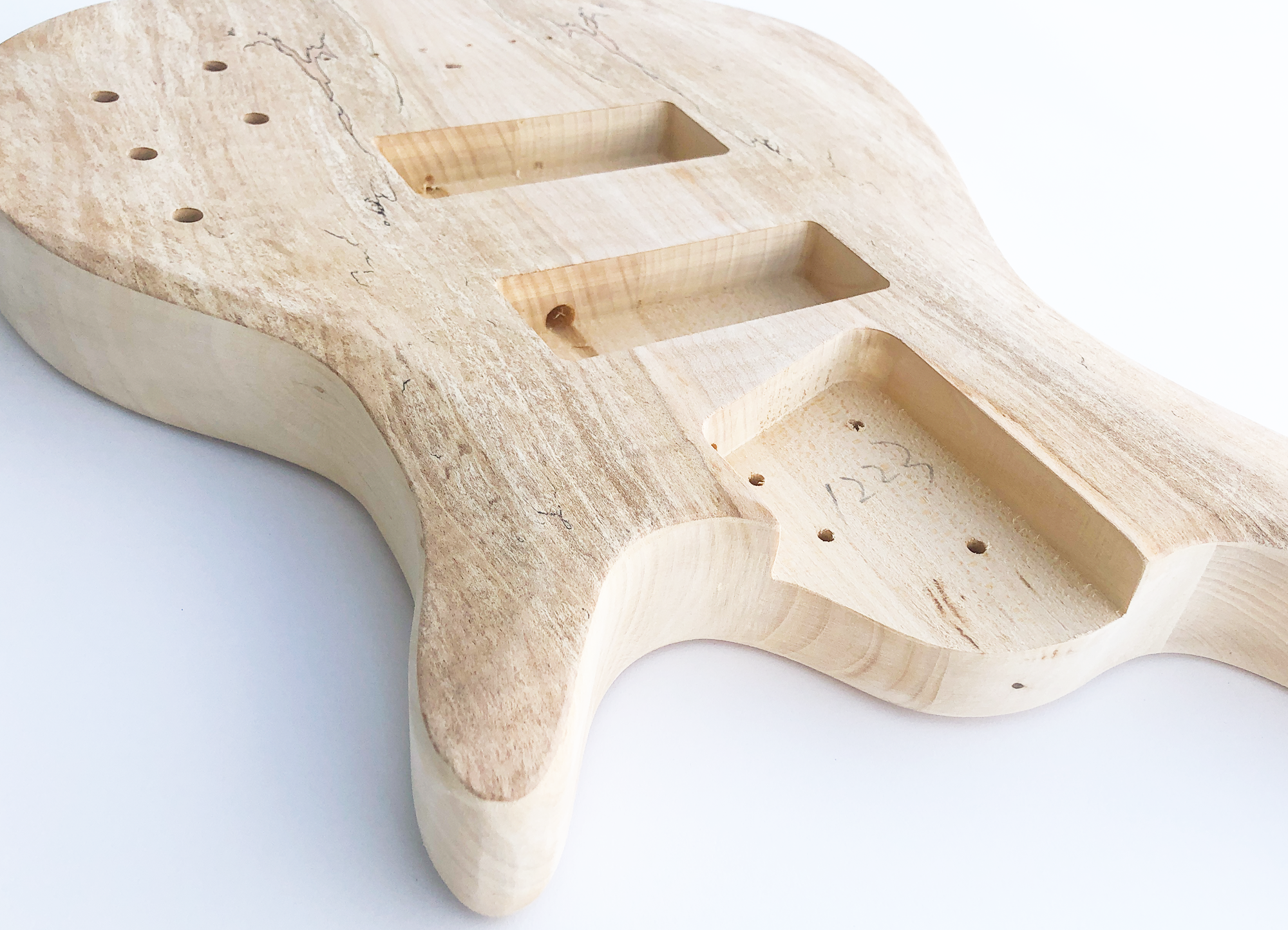 5 String Style Spalted Maple Build Your Own Bass Guitar Kit – Vibeworks ...