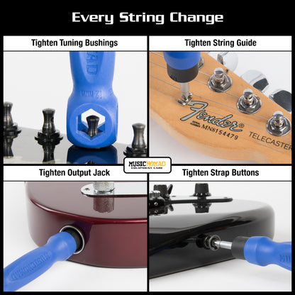 MusicNomad 6 pc. Guitar String Change Tool Kit with Winder, Cutter, Puller, Tune-It,  Hex Wrench & Screwdriver (MN218)